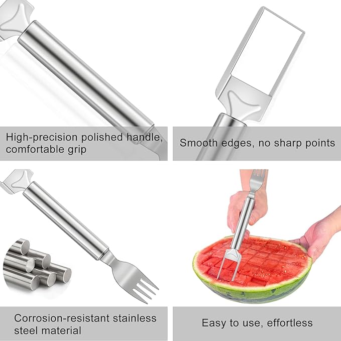Tragbare Wassermelonengabel Wassermelonenschneider Slicer Werkzeug Obstgabeln