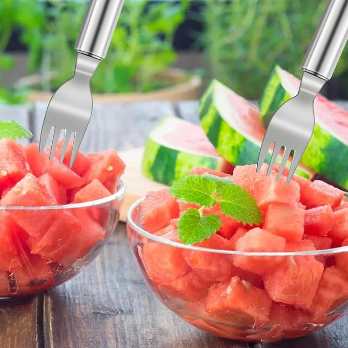 Tragbare Wassermelonengabel Wassermelonenschneider Slicer Werkzeug Obstgabeln