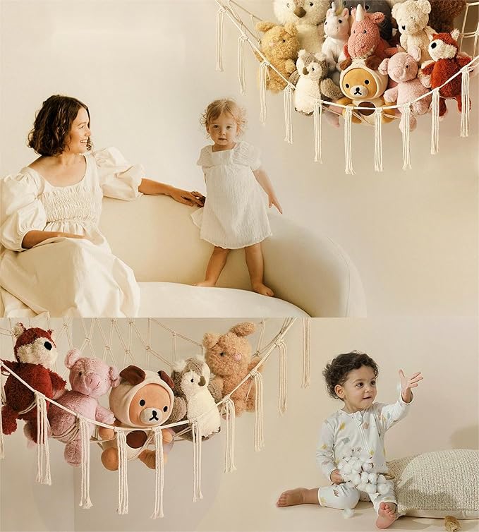 Großes Spielzeug-Hängemattennetz für Kuscheltiere, Raumdekoration