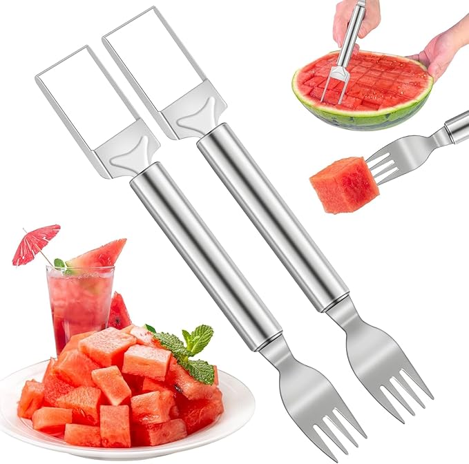 Tragbare Wassermelonengabel Wassermelonenschneider Slicer Werkzeug Obstgabeln